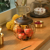 Anaar Metal Basket with Wooden Lid